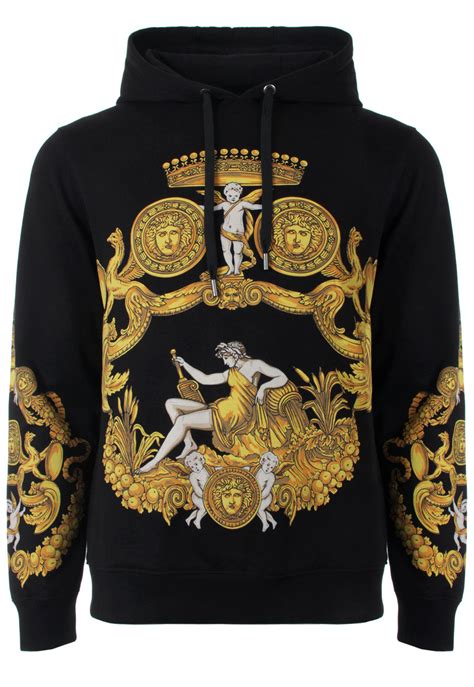 gold versace hoodie|Versace hoodies for men.